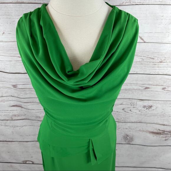 Meng Fei Lu green drape neck sheath dress - Picture 3 of 15